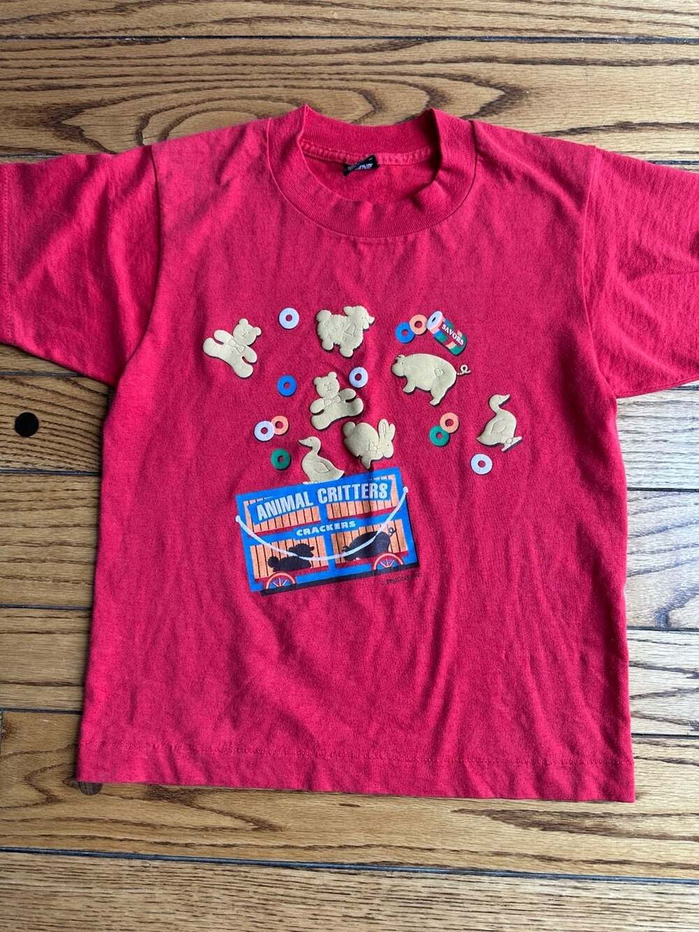 Vintage 1997 Fruit of the Loom Animal Critters Crackers T-Shirt Size 10-12